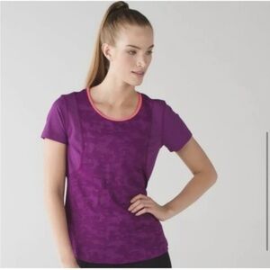 Lululemon Run for Days Purple Camo Tee